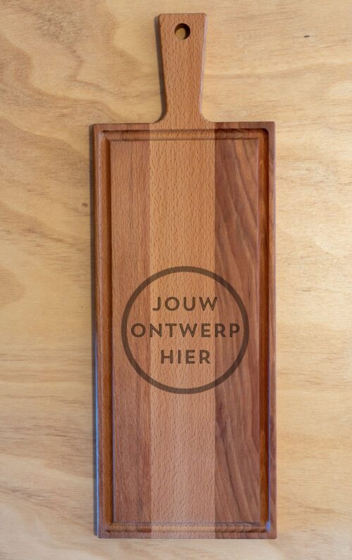 Borrelplank met handvat & sapgeul 49 x 17 cm