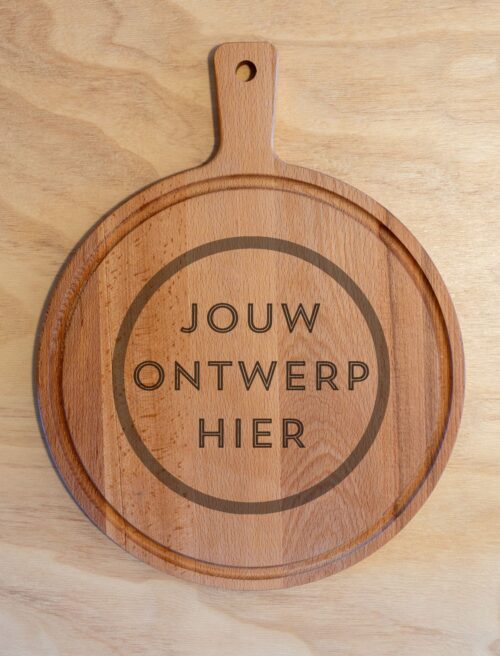 Ronde borrelplank met handvat & met sapgeul Ø 30 cm